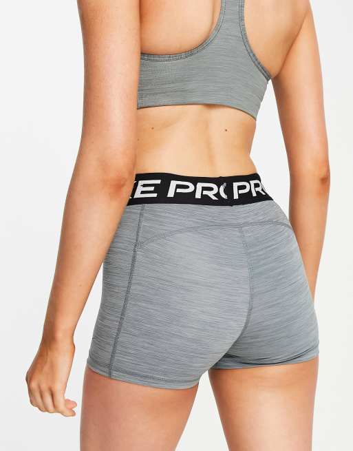 Nike Training Pro 365 Dri-FIT 3 inch booty shorts in grey