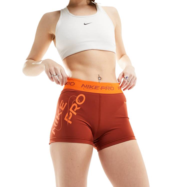 Nike Pro Training 3 inch shorts in rugged orange ASOS