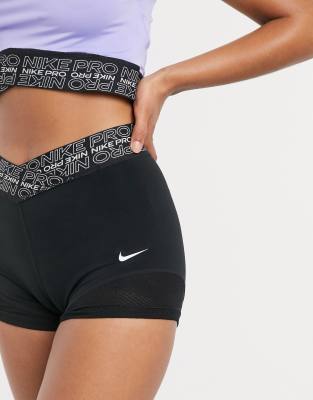 nike pro training 3 inch shorts with mesh inserts in black