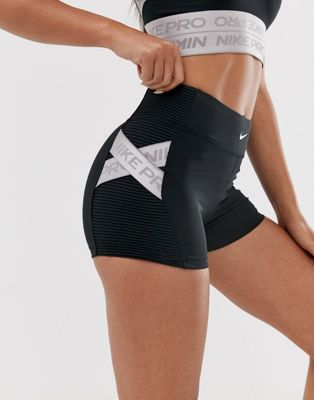 Nike Pro Training 3 inch shorts with taping detailing in black | ASOS
