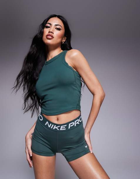 Nike Pro Training  365 3 inch legging shorts in dark green