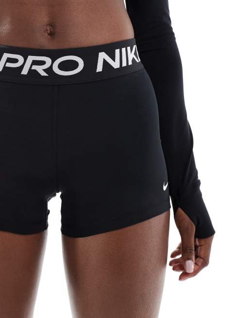 Nike Pro Training 365 3 inch shorts in black white