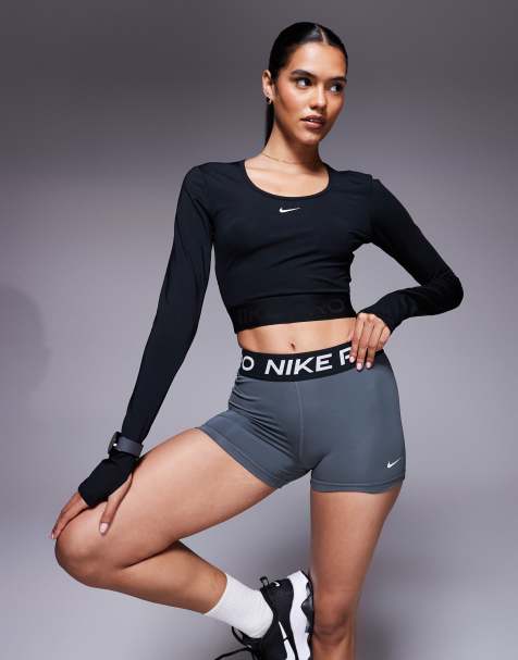 Nike Pro Training 365 3 inch shorts in grey & black
