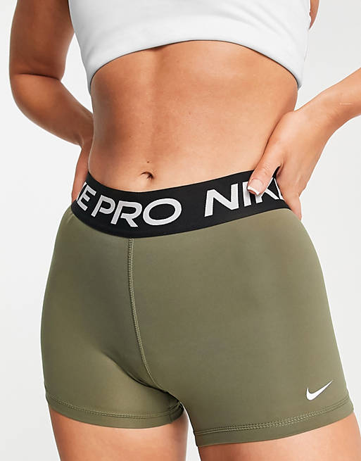 toewijzen Dubbelzinnigheid Redding Nike Pro Training 365 3-inch shorts in khaki | ASOS