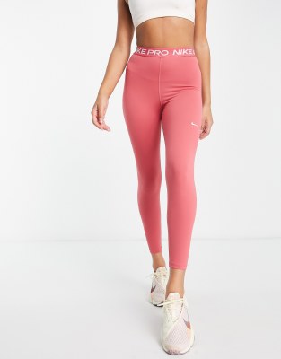 Nike Pro Training 365 7/8 high rise leggings in pink - ASOS Price Checker