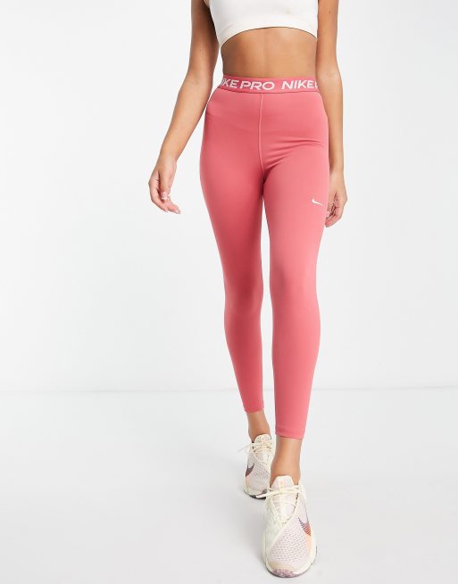 Nike Pro Training 365 7 8 high rise leggings in pink