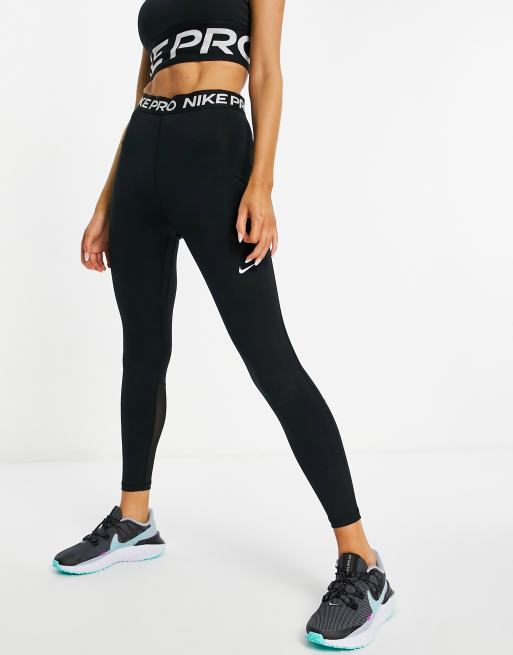 Nike Training Pro Warm Crop Leggings In Black And Sparkle