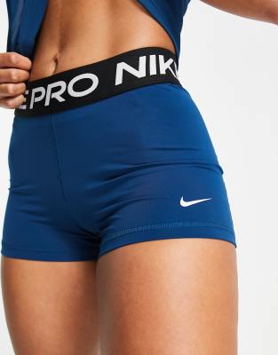 Nike – Pro Training 365 Dri-FIT – Knappe Shorts in Petrolblau, 3 Zoll