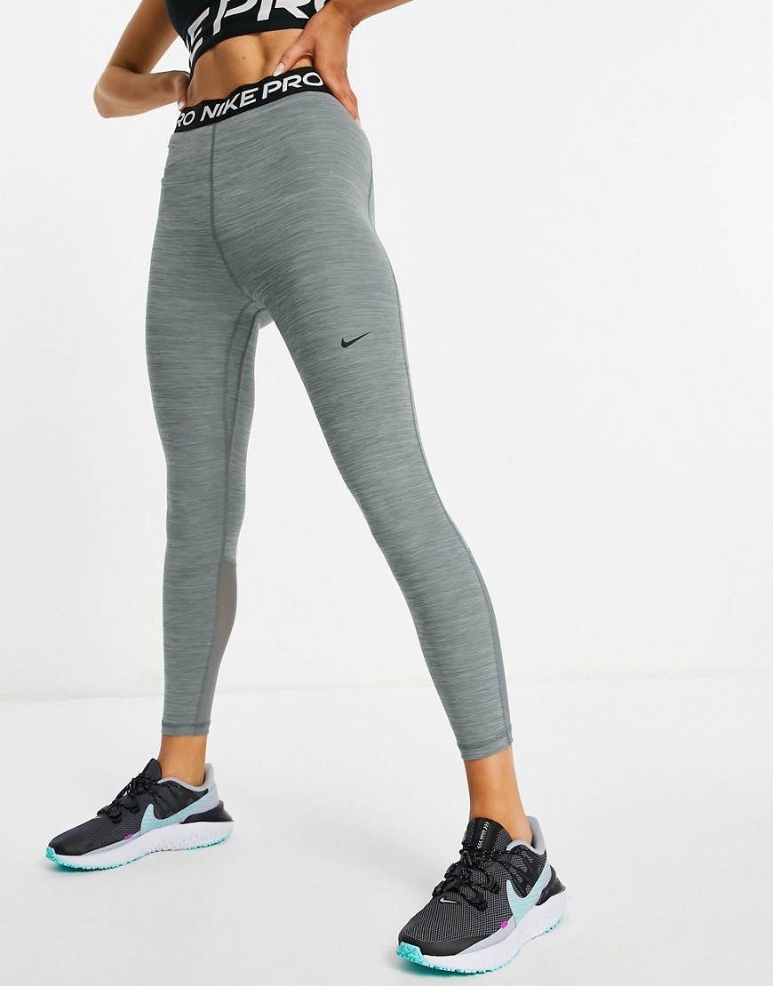 Nike Training Nike Pro Training 365 high waisted 7/8 leggings in gray-Grey