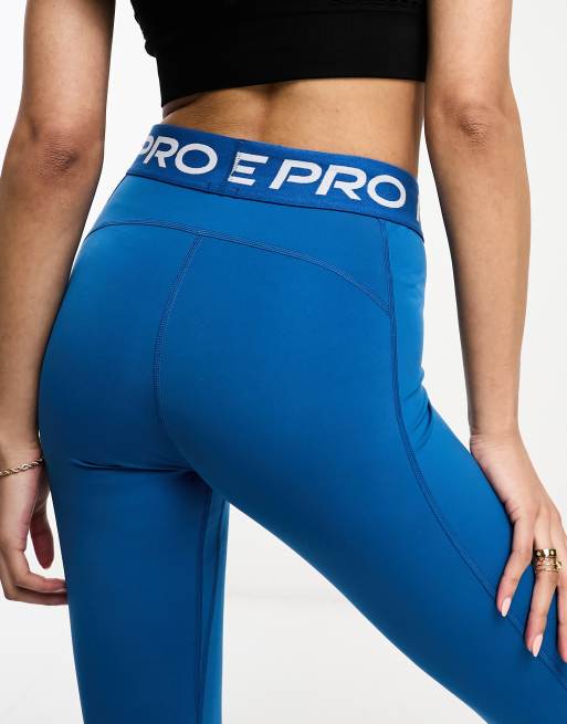 Nike Pro Training 365 high waisted leggings in royal blue