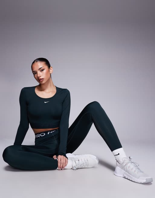 Nike Pro Training 365 leggings in dark green, 4 of 5