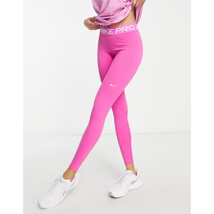 Nike – Pro Training 365 – Leggings in Fuchsia-Rosa mit hohem Bund