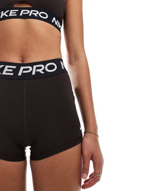 Nike – Pro Training 365 – Leggings-Shorts in Braun, 3 Zoll