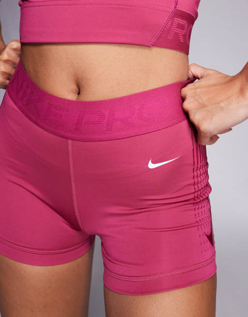 Nike Pro Training 365 mid rise 3 inch legging shorts in pink, 5 of 5