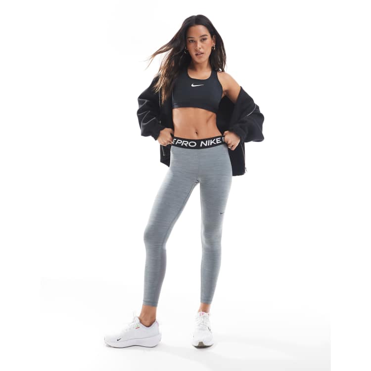 Nike Pro Training 365 mid rise 7/8 leggings in grey ASOS