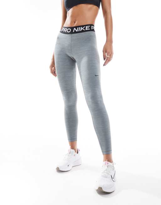 Grey Nike Leggings Womens Nike Pro Training 365 Mid Rise 7/8