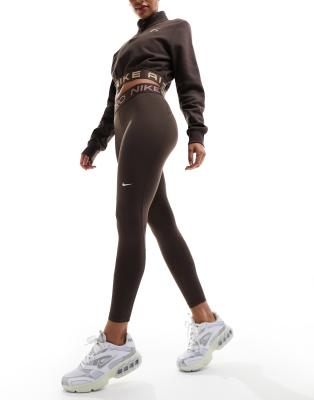 Nike One Mid Rise 7/8 Women's Training Tights - Baroque Brown