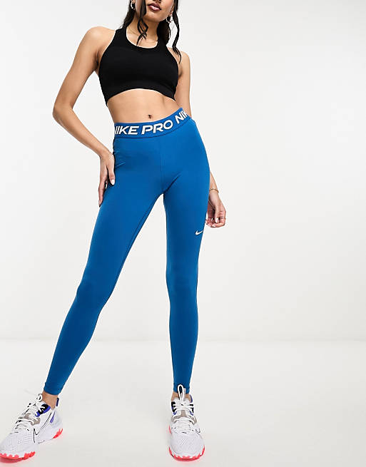 Nike Pro Training 365 – Niebieskie legginsy z wysokim stanem