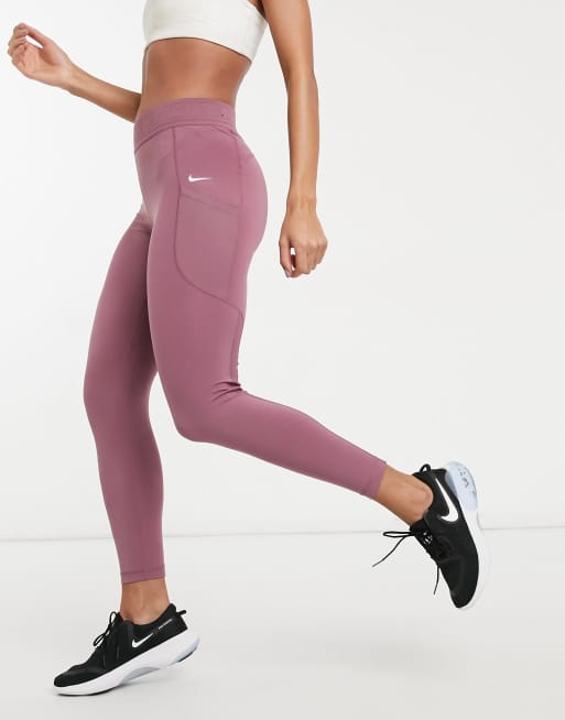 Nike Pro Training 7/8 leggings in mauve | ASOS