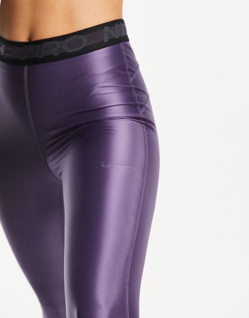 Nike Older Girls Pro Warm Leggings - Purple