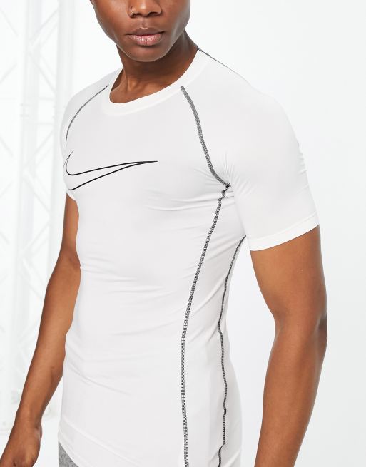 Nike Pro Training baselayer T-shirt in white