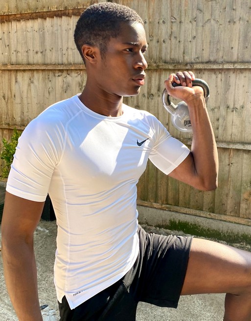 Nike Pro Training baselayer t-shirt in white