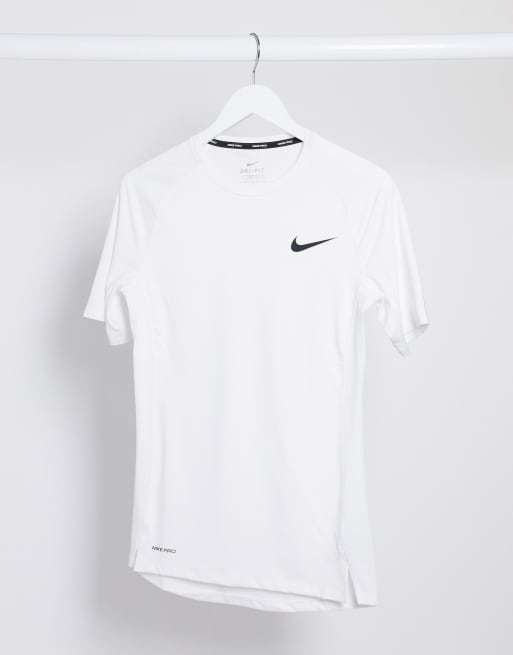 Nike Pro Training baselayer T-shirt in white