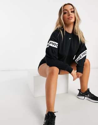 nike pro cropped hoodie