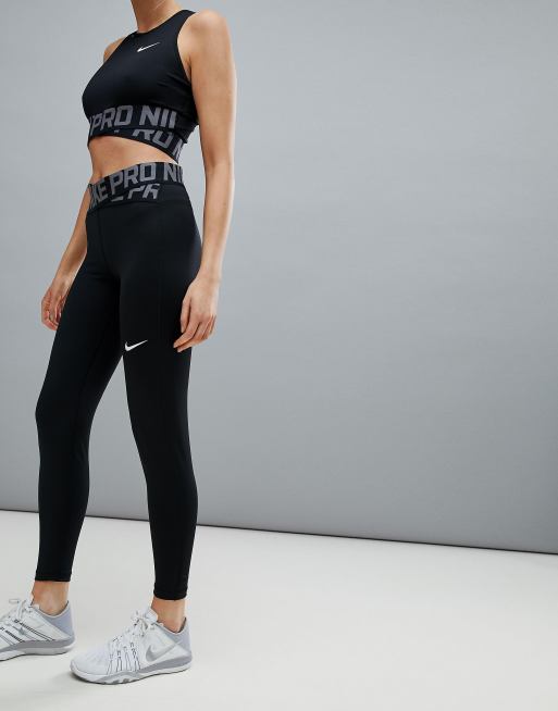 Nike Training Nike Pro Training Cross Over Leggings In Black