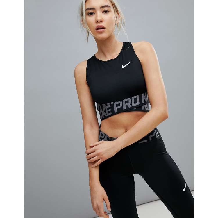 Nike Pro Training Crossover Crop In Black