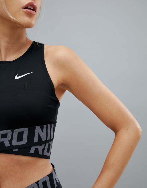 Nike Pro Training Crossover Crop Top In Blue