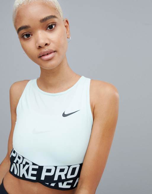 Nike Pro Training Crossover Crop Top In Blue