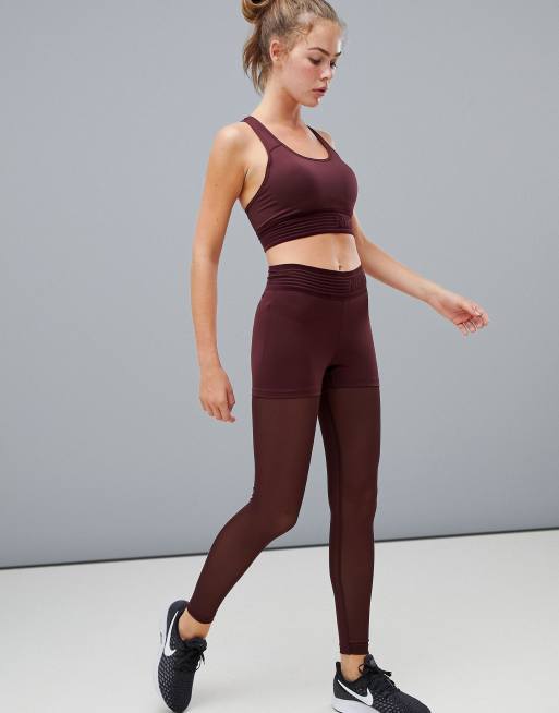 Set Mida Burgundy Sports Bra & Leggings Set