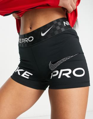 Nike Pro Femme Training dri fit half 3 inch booty shorts in black