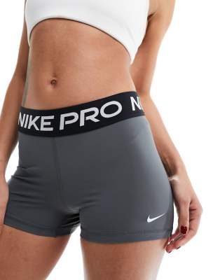 grey nike pro shorts 3 inch