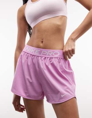 Nike Pro Training Dri-fit 3 Inch Shorts In Pink