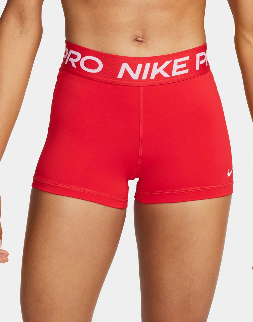 Nike Pro Training Dri-fit 3 Inch Shorts In Red