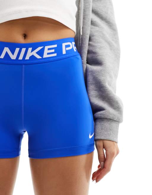 Nike Pro Training Dri FIT 3 inch shorts in royal blue