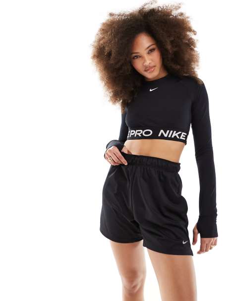 Nike Pro Training Dri-Fit 365 crop long sleeve top in black - view 1