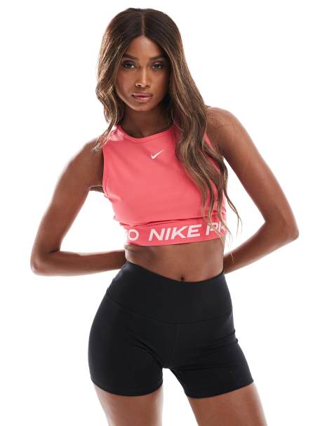 Nike Pro Training Dri-FIT 365 cropped tank in pink - view 1