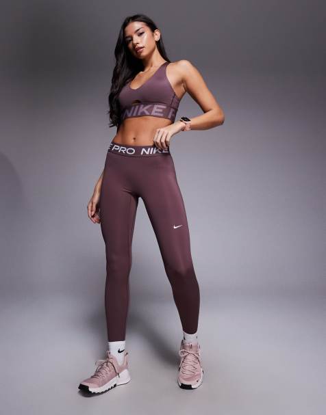 Nike Pro Training Dri-FIT 365 mid rise legging in dark purple - view 1