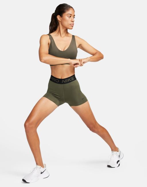 Nike Running Dri-Fit legging shorts in khaki