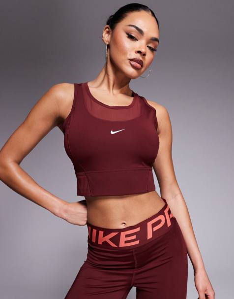 Nike Pro Training - Dri-FIT - Cropped hemdje in bordeauxrood - view 1