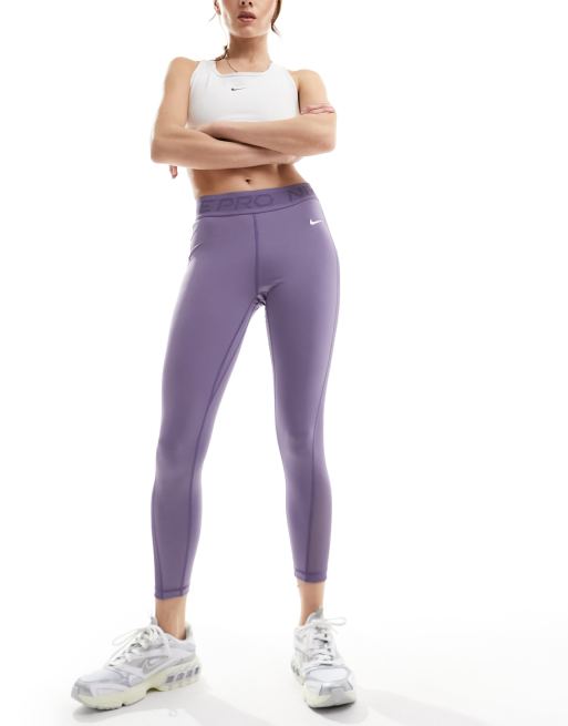 Nike Pro Athletic Mid Rise Cropped Dri-Fit Yoga Pants Purple Women’s Size 2024 L