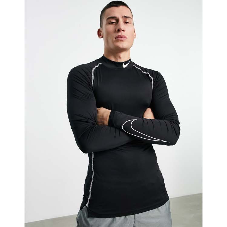 Nike compression mock long sleeve outlet top