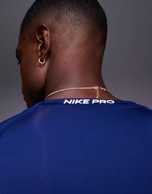 Nike Pro Training Dri-FIT muscle fit long sleeve top in navy