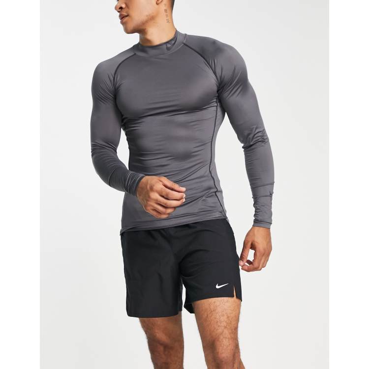Nike Pro Training Dri-FIT muscle fit mock neck long sleeve t-shirt