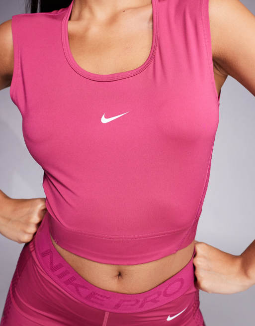 Nike Pro Training - Dri-FIT - Pink cropped tanktop , 4 af 4