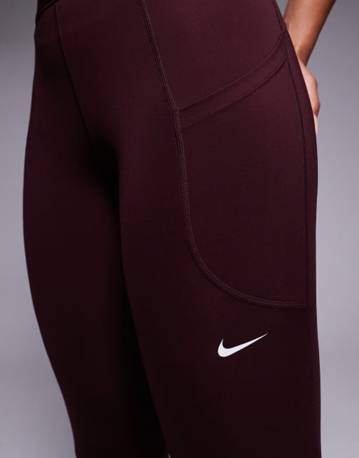 Nike Pro Training Dri-FIT sculpt 7/8 leggings in burgundy