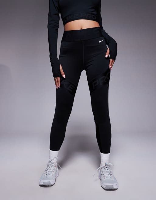 Nike Pro Training Dri-FIT Sculpt high waisted 7/8 leggings in black , 3 of 5